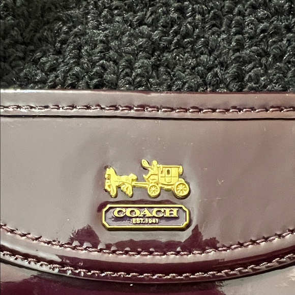 Coach Madison Patent Leather Plum Wristlet - Picture 2 of 12
